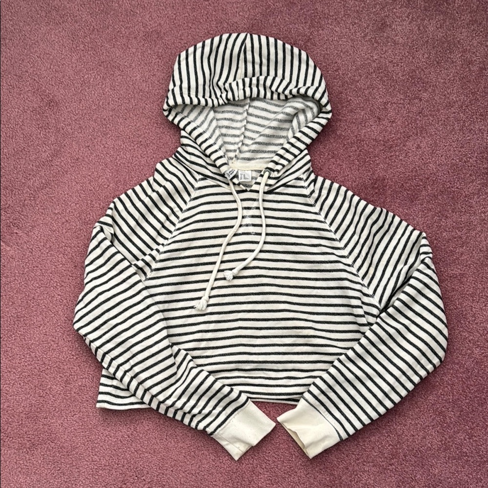 Striped Cropped Hoodie
